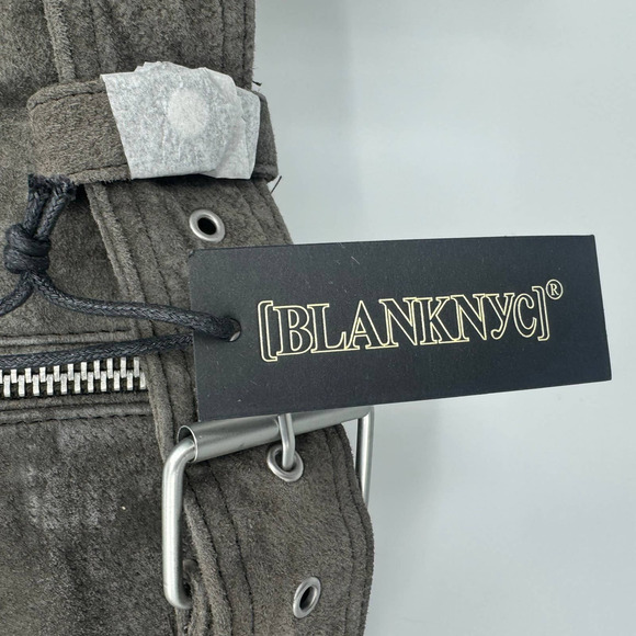 BLANKNYC Leather / Suede French Grey Moto Leather Jacket Women's Size S NWT - Picture 10 of 11